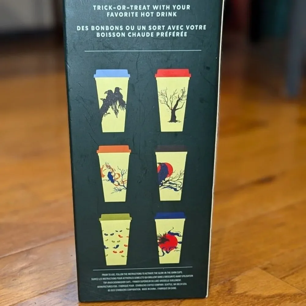 Starbucks Glow in the Dark Reusable‎ Hot Cups Coffee Halloween